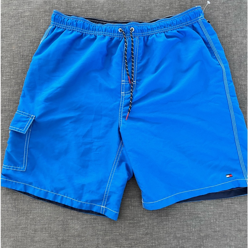 Tommy Hilfiger Swim Trunks Cargo Pocket Bright Blue Sz XL